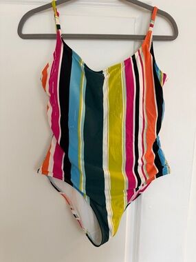 Anne Cole Multicolor Vertical Stripe One-Piece Swimsuit